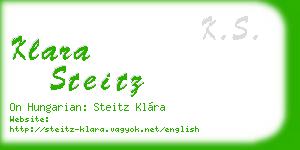 klara steitz business card